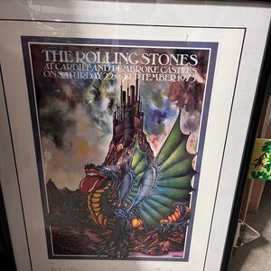 Framed Rolling Stones Cardiff and Pembroke Castles lithograph
